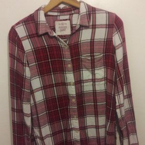 SO-Long Sleeve Shirt Red and white